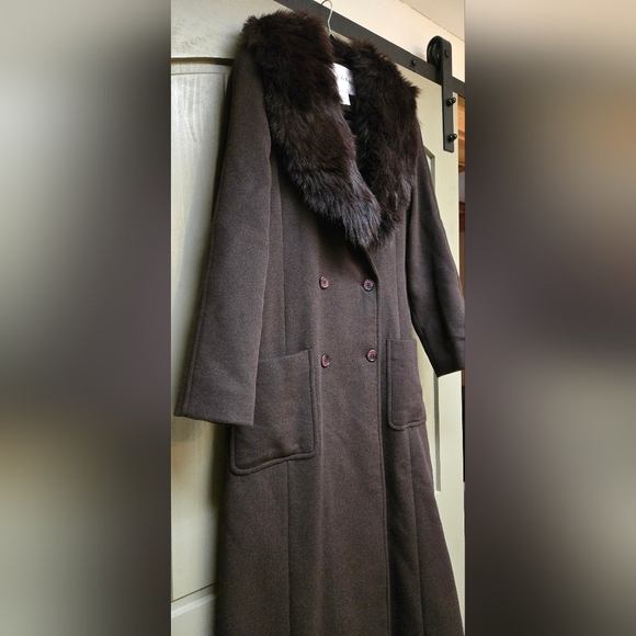 C* - Jaeger Wool & Angora long fur coat - Picture 5 of 13